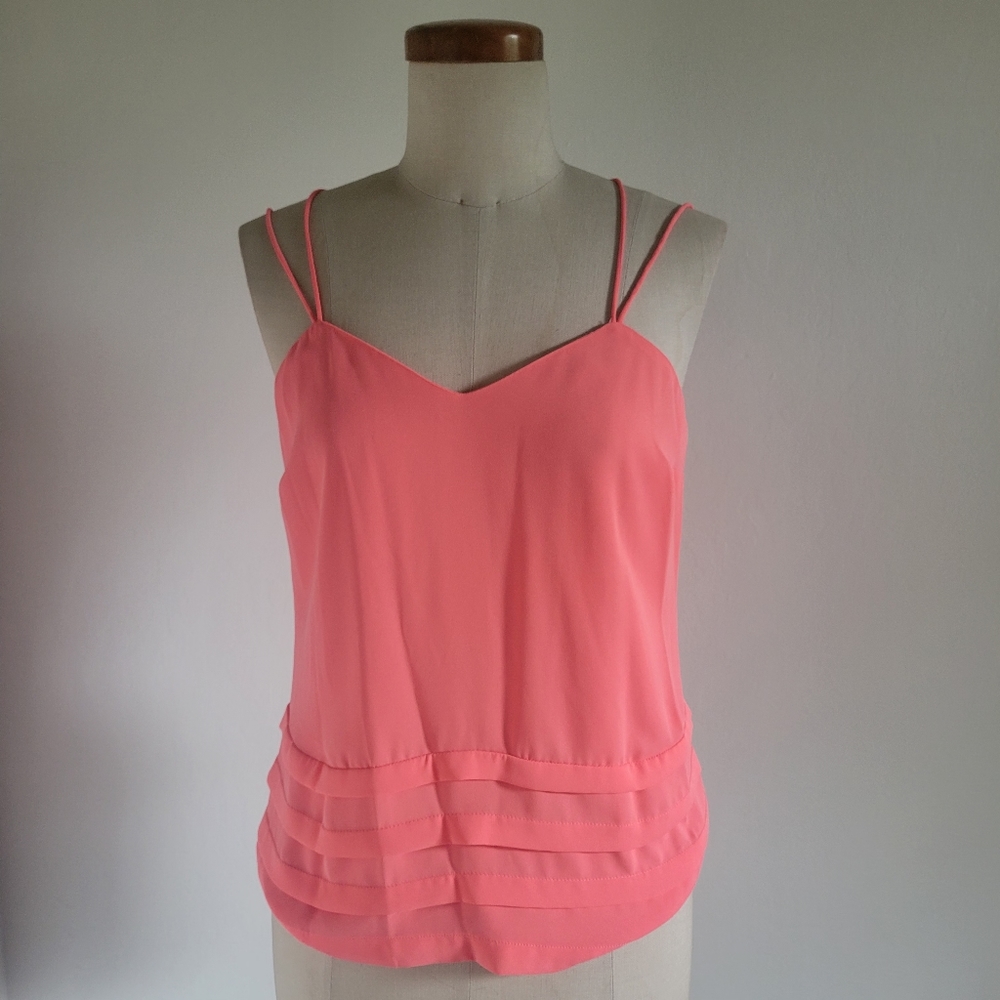 Candies V Neck | size small | peach colored criss cross straps